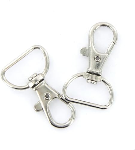 Housoutil 10Pièces Mousquetons Pivotants Argenté pour Porte-clés et Artisanat Crochets Snap pour Lanières et Accessoires - Nail Gallerys