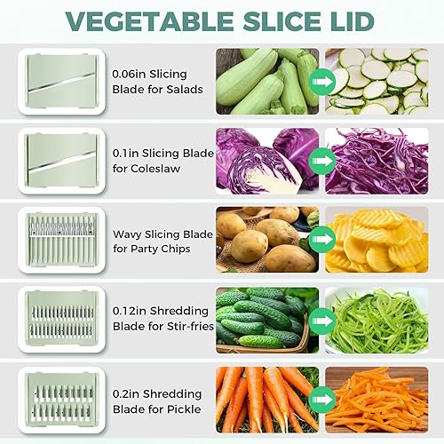 Airpro Grande essoreuse à salade, légumes, fruits, laitue, séchoir à laitue avec 5 lames, passoire à jaune d'œuf, pour passoire de cuisine, pâtes et frites, 5,3 l (vert/blanc) - Nail Gallerys