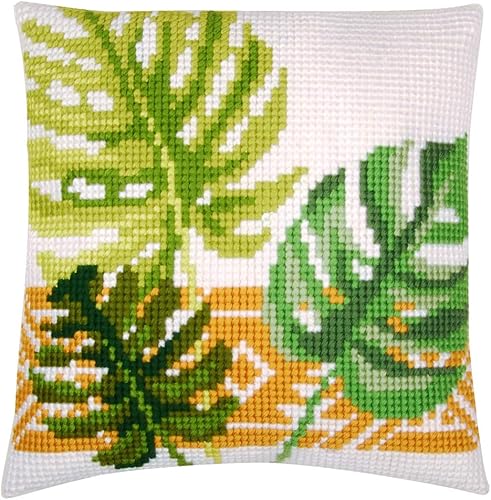 Vervaco Kit coussin au point de croix Les orchidées blanc, ca. 40 x 40 cm / 16' x 16' - Nail Gallerys