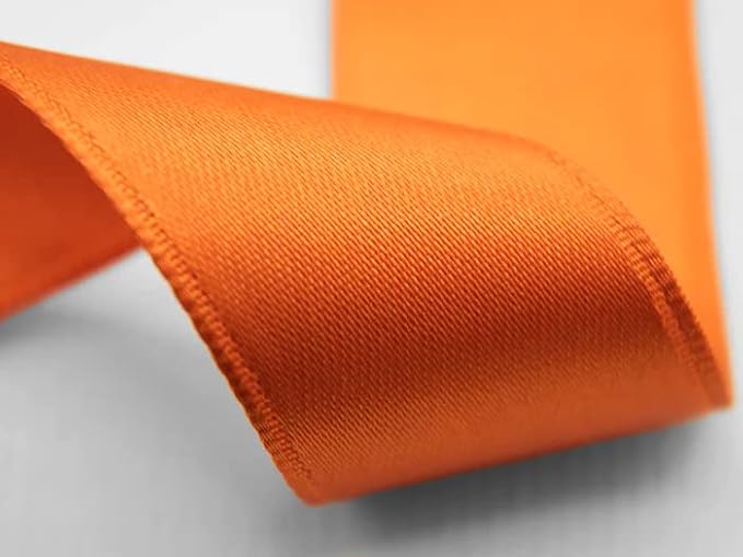 Furlanis - Ruban Satin Double Face, Tissu Italien - Orange, 3 mm x 50 m - Nail Gallerys
