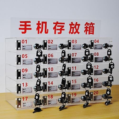 Armoire de rangement transparente pour téléphone portable avec serrure – 40 emplacements pour bureau, bureau d'employés, solution de rangement sécurisée pour téléphone portable - Nail Gallerys