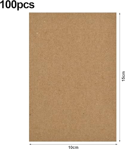 Chstarina 100 Pièces Cartes en Papier Kraft, 300 g/m² 10 x 15cm Papier Carte de Visite Blanche, Cartes de Papier Vierges Marron, Carte de Remerciement pour DIY Graffiti Artisanat Parties Banquets - Nail Gallerys