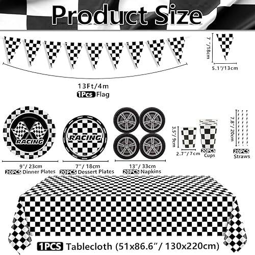 Décorations Pour Une Fête D'anniversaire De Voiture De Course Avec Assiettes En Papier Nappe Gobelets En Papier Serviettes En Pneu Drapeau Pour Une Fête D'anniversaire D'enfants, Pour 20 Personnes - Nail Gallerys