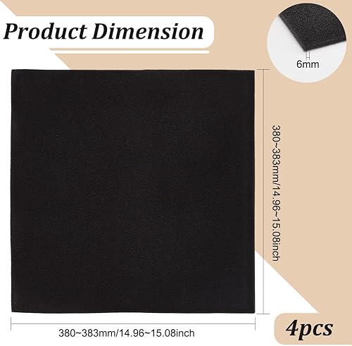 BENECREAT 4 Pcs 38x38 cm Filtres de Climatiseur, Filtres de Climatisation Carrés, Feuille D'Éponge de Filtre à Air à Charbon Actif de Remplacement, Épaisseur de 6mm. - Nail Gallerys