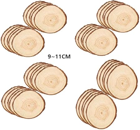 Lot de 40 disques en bois de 9 à 11 cm - Ronds - Pour travaux manuels, mariage, décoration de Noël - Nail Gallerys