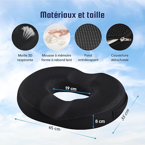 BQHRJG Coussin Hemorroide-pour soulager la Douleur Coussin Donut. Coussin Bouée Convient aux escarres, sciatiques, aux Femmes Enceintes et aux Personnes restant assises Pendant de Longues périodes - Nail Gallerys