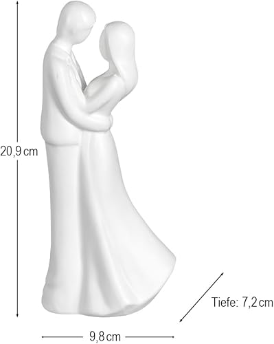 Ideen mit Herz | Figurine décorative couple de mariés 2 | Couple de mariés en céramique | Cadeau de mariage | Décoration de mariage | 20,9 cm de haut - Nail Gallerys