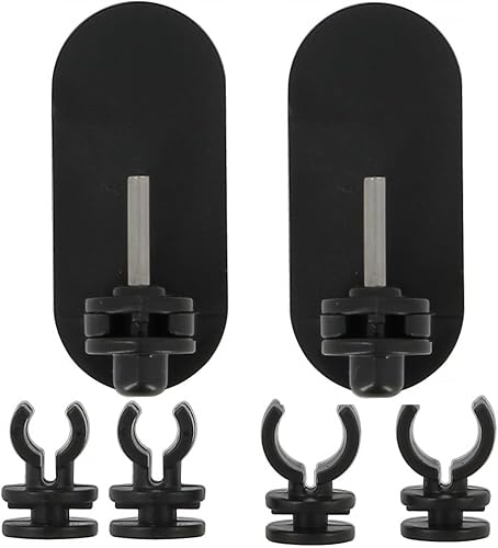 2 crochets néofix+ adhésifs, pour tringles à rideaux extensibles, chaque crochet supporte + 500 gr, couleur noir - Nail Gallerys