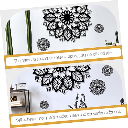 Autocollant Mural Mandala Noir Autocollants Décoratifs Pour Salon Et Chambre Décoration Flower Wall Adhésive Et Amovible Pour Yoga Et Intérieur - Nail Gallerys