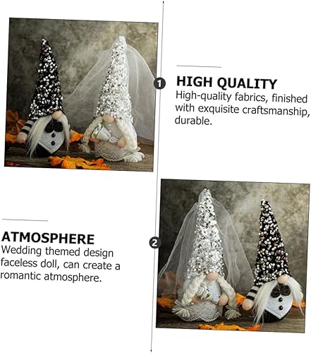 GRIRIW Poupée GNOME de Mariage Voile Style -européen Mariée Amour Décor Peluche GNOME Décoration - Nail Gallerys