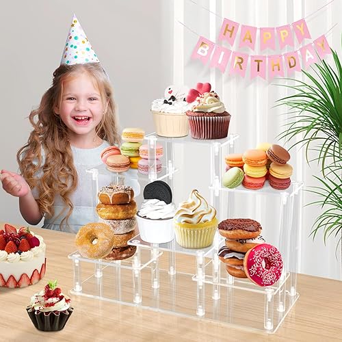 Joody 6 Etagere Presentoir Acrylique Transparent Presentoir Aperitif Buffet, support figurine POP, Etagere Parfum Coiffeuse, Presentoir a Gateau, pour Salon Cuisine Comptoir - Nail Gallerys