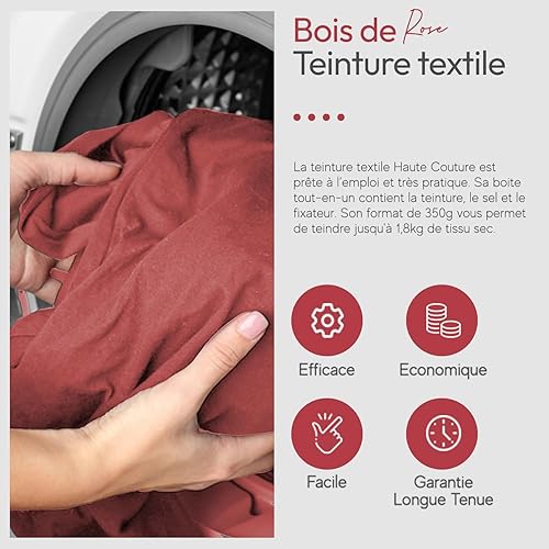 Teinture Textile Bois de Rose - 350g Tout-en-un - Prêt à l'emploi pour Vêtements et Tissus HAUTE COUTURE - Nail Gallerys