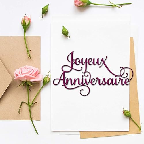 Domybest Félicitation Joyeux Anniversaire Bonne Fête Matrices de Découpe Scrapbooking Dies de Découpe en Métal Cutting Dies Scrapbooking DIY Gaufrage Pochoirs Découpage pour Album Photo Bricolage - Nail Gallerys
