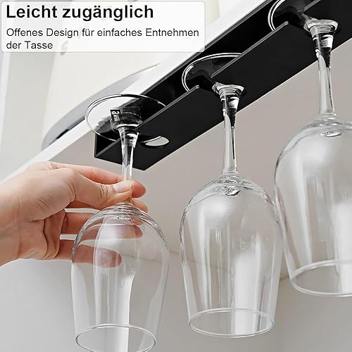 CYJZHEU Porte-Verres, Wine Glass Rack, éTagèRe Suspendue en Verre, Support Verre Suspendu, Pour Cuisine, Maison, Bar, éTagèRes, Restaurant, 2 pièces (noir) - Nail Gallerys