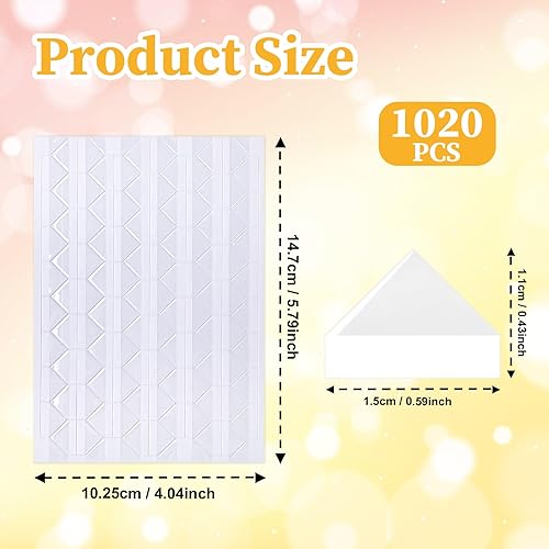 ZEYIYER Lot de 1020 coins photo autocollants - 10 feuilles de coins adhésifs pour scrapbooking, coins photo - Pour bricolage, scrapbooking, album photo, album photo, etc - Nail Gallerys