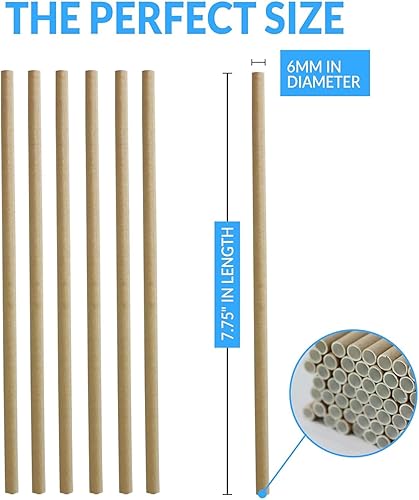 Pailles Papier, Pailles en papier réutilisable, 100pcs Pailles en papier kraft, Pailles Biodégradables, Pailles à cocktail pour cocktails, Pailles Droites, Pailles Durables pour grandes boissons - Nail Gallerys