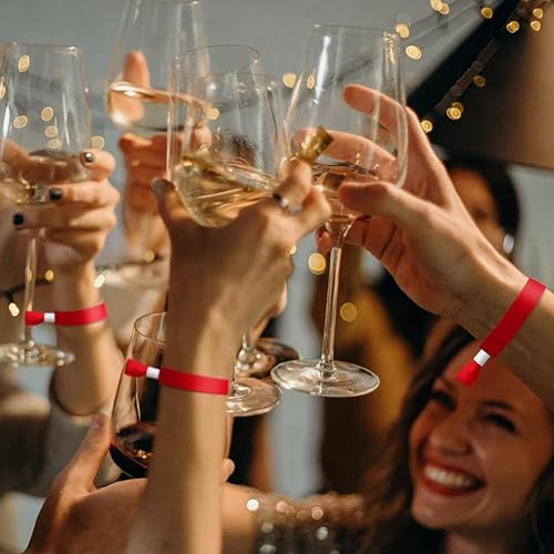 EXMDLLY Lot de 100 bracelets colorés pour événements, pour bracelet de concert léger (rouge) - Nail Gallerys