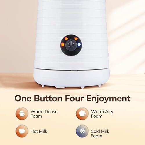 Mousseur à Lait Électrique, Morpilot Milk Frother 4 en 1 Mousse de Lait Chaude/Froide et Lait Chaud pour Café Nespresso Cappuccino Latte Chocolat Chaud - Nail Gallerys