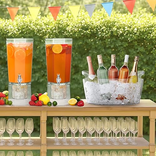 Lifewit Seau a Glacon Portable 6.5L, Seau a Champagne XXL avec Cuillère Lot de 1, Plastique Rafraichisseur de Bouteille de Vin pour Cocktail, Boissons, Vin, Bière - Nail Gallerys