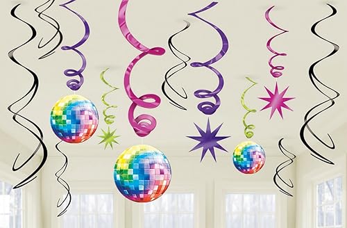 70s Disco Fever Swirls Decorations (12 pk) - Nail Gallerys