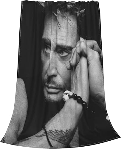 Johnny Leo Smet Hallyday Couverture ultra douce en flanelle micro polaire toutes saisons décoratives pour la maison en peluche chaude et confortable Couvertures douces pour chaise/lit/canapé/canapé - Nail Gallerys