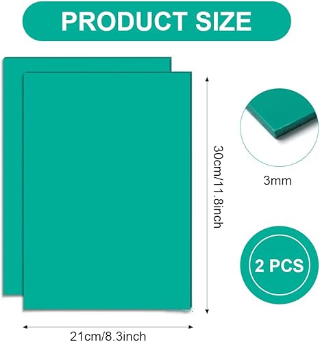 Ruioomeep Lot de 2 plaques A4 en caoutchouc souple pour gravure, tampon en caoutchouc lino, plaques de lino vertes, plaques de lino en PVC pour tampons en caoutchouc, travaux manuels et projets - Nail Gallerys