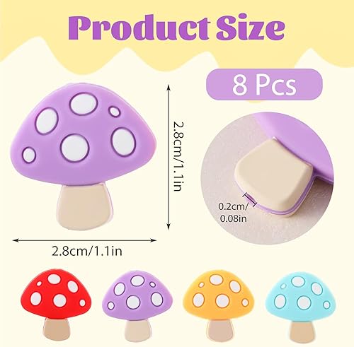 Lot de 8 bloqueurs de maille en silicone pour aiguilles à tricoter champignons, protection des points, accessoires de tricot pour crochet - Nail Gallerys