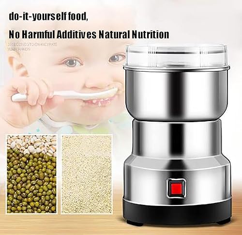 Moulin à grains électrique en acier inoxydable 300 g – Moteur commercial pour farine de vanlla, broyage des grains, racines, broyeur à grain élevé - Nail Gallerys