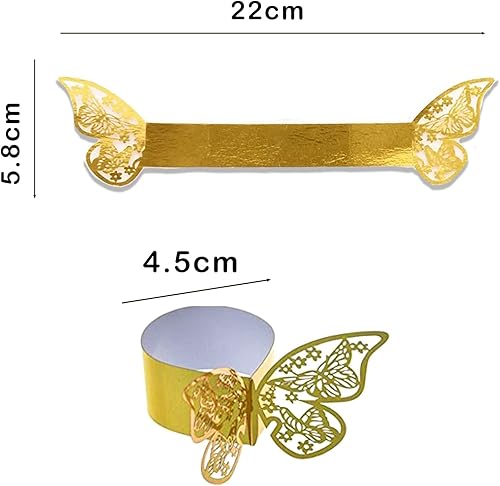 Hoshisea 50 pcs Ronds Serviette Papillon, Rond Serviette Or, Ronds Serviette en Papier, pour Mariage Graduation Fête Anniversaire Banquet De Noël Décoration De Réception De Mariage - Nail Gallerys