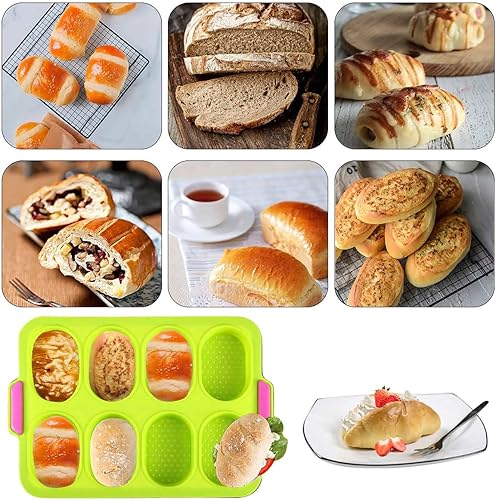 Mini Plateau de Cuisson, Moule à Pain français, Plateau de Croustillant de Pain, Français Cuisson du Pain Plateau, Moule Perforé Antiadhésif pour Moule de Cuisson de Pain Pain Français 34.5 x24cm - Nail Gallerys