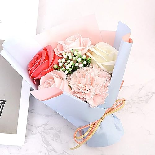 Momola Fleur de Savon DIY Saint Valentin Bouquet Coffret Rose Mariage Festival de la Maison Cadeau (Pourpre) - Nail Gallerys