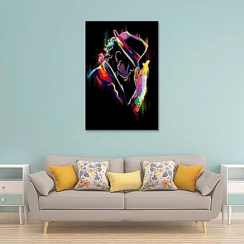 HAMAQAA Michael Jackson POPART Poster décoratif sur toile pour chambre à coucher 20 x 30 cm - Nail Gallerys