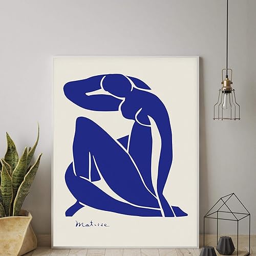 Abstrait décoration de la maison toile Art peinture français Henri Matisse bleu affiches Hd impression mur photo salon décor 50x70 cm sans cadre - Nail Gallerys