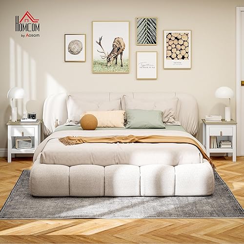 HOMCOM Lot de 2 Tables de Chevet Table de Nuit avec tiroir et Compartiment Ouvert, Style Moderne pour Chambre à Coucher, Salon, 45 x 40 x 55 cm, Vert - Nail Gallerys