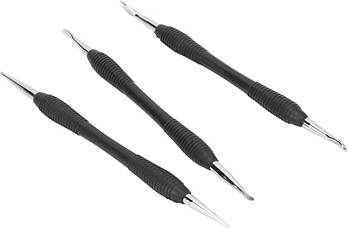 LetCart Lot de 3 outils de modelage en acier inoxydable pour cuir - 14,5 à 15,2 cm - Outils de sculpture en métal pour textures du cuir, cire et argile PMC, kit professionnel de travail du cuir - Nail Gallerys