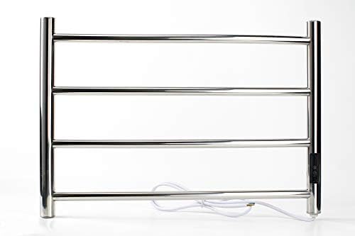 Greened House Porte-Serviettes Chauffant Électrique en Acier Inoxydable, Finition Poli Miroir, Série Perugia, Montage Mural, H420mm x L600mm - Nail Gallerys