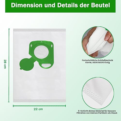 10 Sacs pour Aspirateur Rowenta Power XXL Compact Power Silence Force RO3953 RO6383 RO6441 RO6885 Moulinex ZR200520, ZR200720, ZR200920 - Nail Gallerys