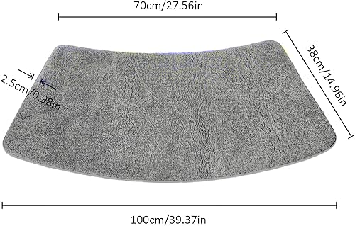 Tapis de bain incurvé en forme d'éventail et tapis de sol antidérapant en peluche absorbant l'eau, lavable en machine, 40,6 x 101,6 cm - Nail Gallerys