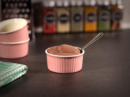 Hanseküche Lot de 6 ramequins à crème brûlée - De qualité supérieure - Passe au four - Petits bols en céramique pour la pâtisserie, mini plat à gratin - Nail Gallerys
