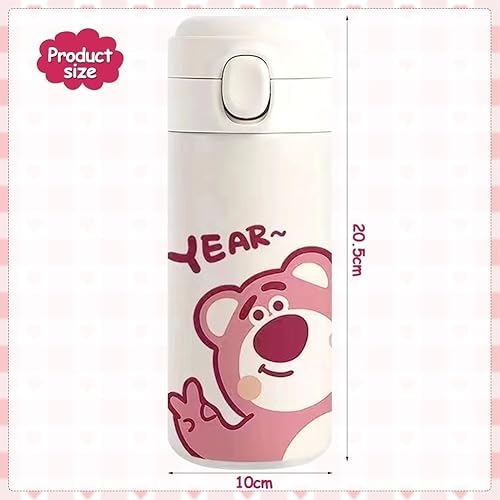 FYDZBSL Bouteille Isotherme Enfant,480ml/17 OZ Bouteille D'eau en Acier Inoxydable Anime Ours Bouteille Isotherme Gourde Inox pour École Convient aux Adultes et aux Enfants - Nail Gallerys