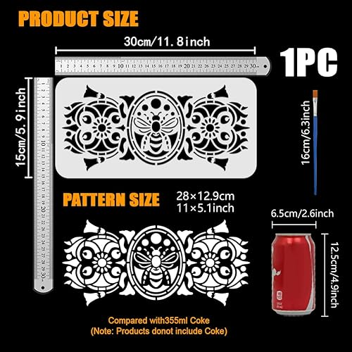 FINGERINSPIRE Pochoir de Peinture D'Hirondelle 15X30cm Modèle D'Hirondelles Volantes Avec Pinceau Pochoir de Piste de Vol en Plastique Pochoir de Bordure D'Oiseau Creux Modèle Thème Animal pour Murale - Nail Gallerys