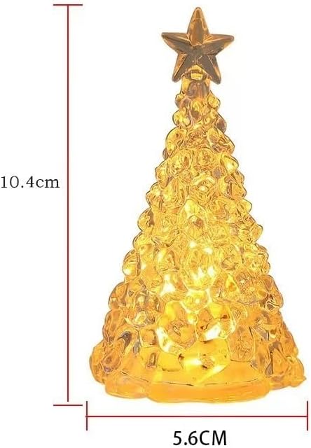 HEPYLAIFU Arbre de Noël Artificiel Illuminez Mini décoration Lumineuse Table Cristal d'arbre de Noël avec Cadeaux d'accessoires lumière Jaune (Color : Clear, Size : 2PC_S) - Nail Gallerys