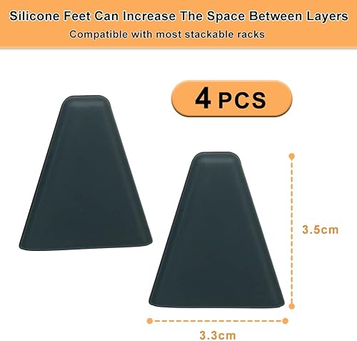 BYKITCHEN Lot de 4 pieds empilables en silicone pour friteuse à air comprimé rond/carré, accessoires de friteuse à air pour Ninja Tower Cosori - Nail Gallerys