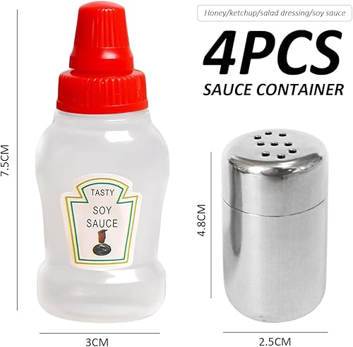 Lot de 4 mini salières à 2 trous en S avec couvercle, mini salière et poivrière, salière de voyage, mini salière pour les déplacements - Nail Gallerys