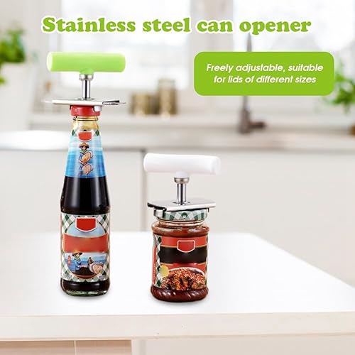Myqqhbs Ouvre-bocal pour mains faibles, facile à ouvrir avec ouvre-boîte réglable en acier inoxydable, couvercle de bouteille et couvercle en tôle pour personnes âgées A - Nail Gallerys