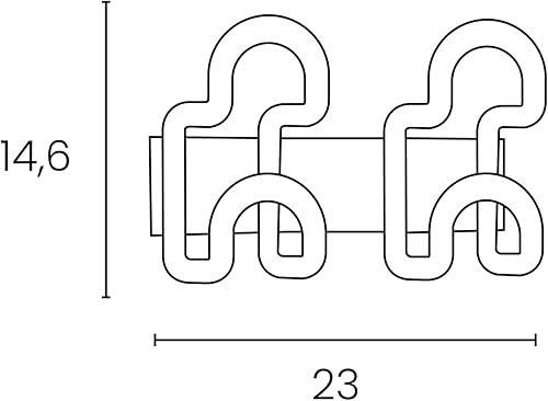 UNILUX Patère Murale Fil 2 Double Crochets Noir - Nail Gallerys