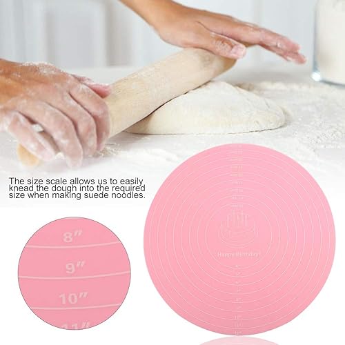 TOPINCN Tapis de Cuisson en Silicone avec mesures pour Support de Plateau tournant à gâteau Anti-adhésif résistant à la Chaleur - Nail Gallerys