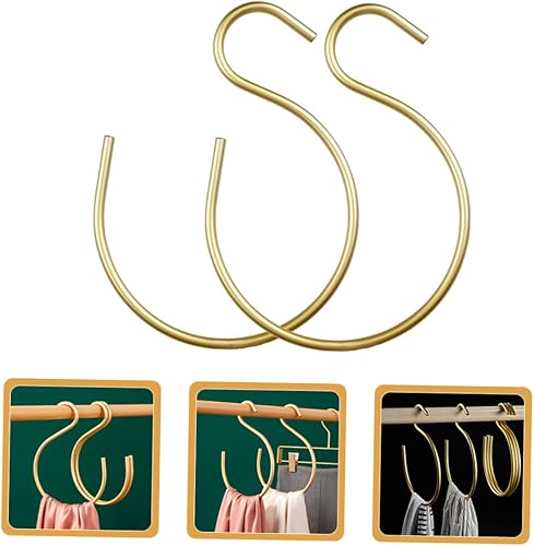 Ciieeo 2 Pièces cintre lumi écharpe etagere vetement porte manteaux hanger organisateur de pantalons porte-manteau mural organisateur de porte-cravates organisateur de ceinture Golden - Nail Gallerys