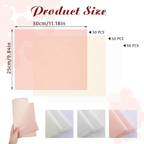 150 Pièces Papier de Soie Emballage 25 x 30cm, Papier pour Bouquet de Fleurs Couleur, Decoration pour Fleuriste, Papier de Soie pour Décoration de Fête D'Anniversaire de Mariage - Nail Gallerys