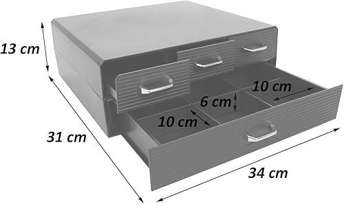 Mendler Boîte à tiroirs pour Capsules de café/sachets de thé HWC-L99, Boîte de Rangement avec 4 tiroirs Caisse 13x34x31cm - Nail Gallerys